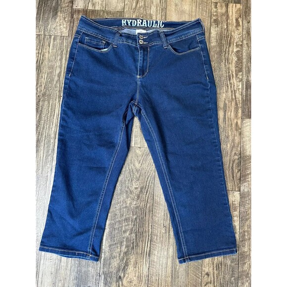 HYDRAULIC Denim - Hydraulic Cropped Jeans Womens 14W Blue Denim‎ Mid Rise Casual